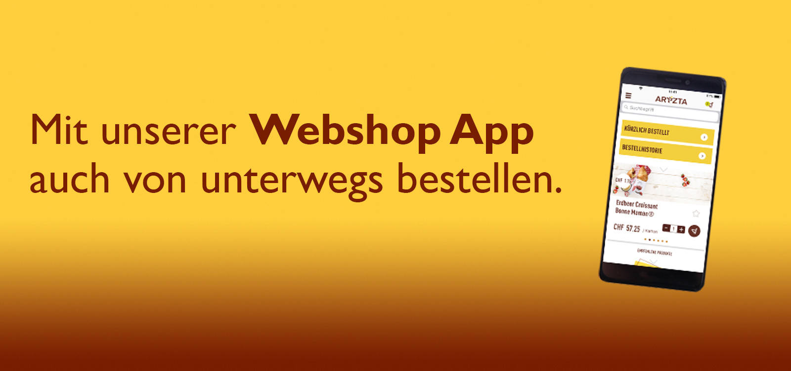 Webshop App ARYZTA Schweiz